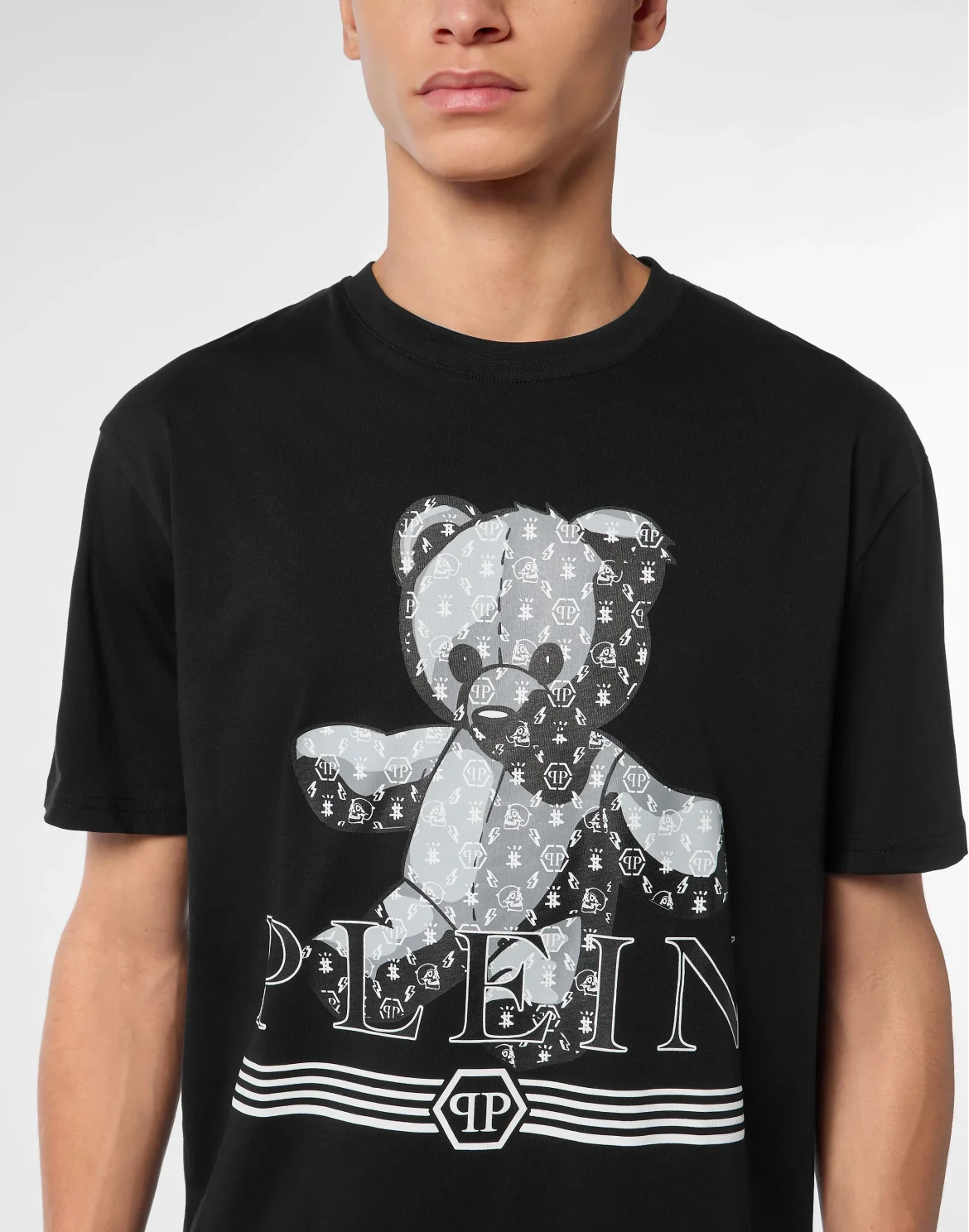 Round Neck T-Shirt Teddy Monogram, цвет: Черный