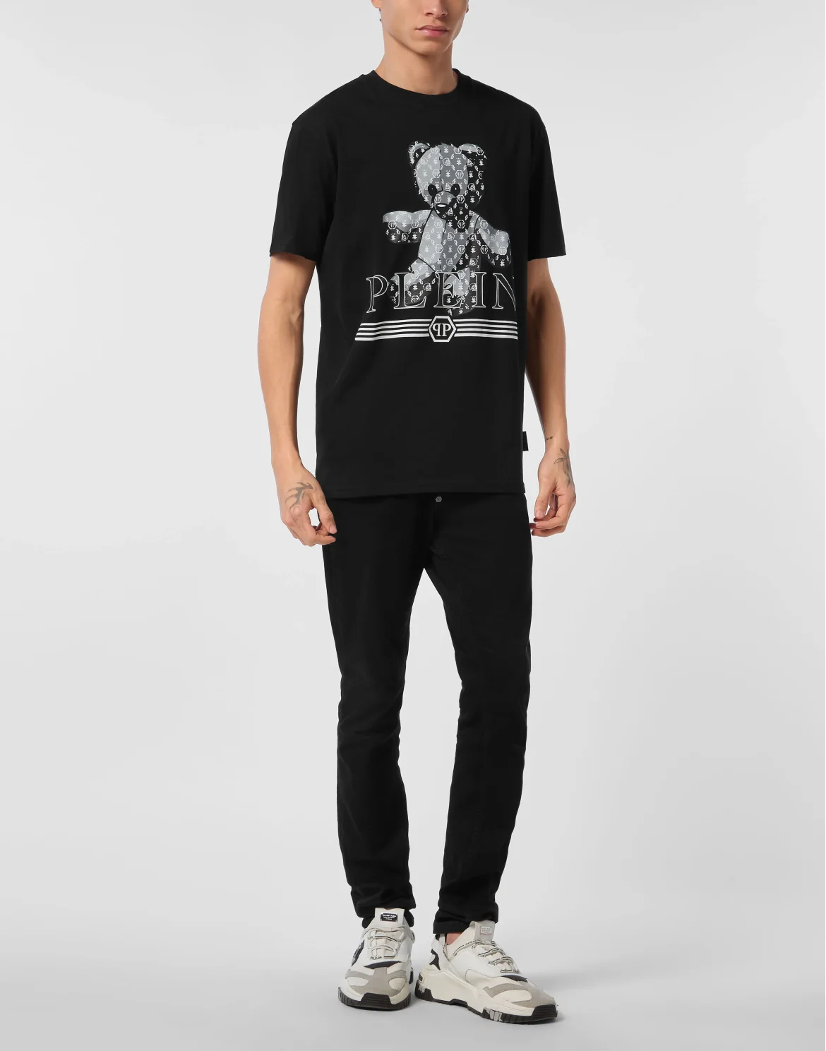 Round Neck T-Shirt Teddy Monogram, цвет: Черный