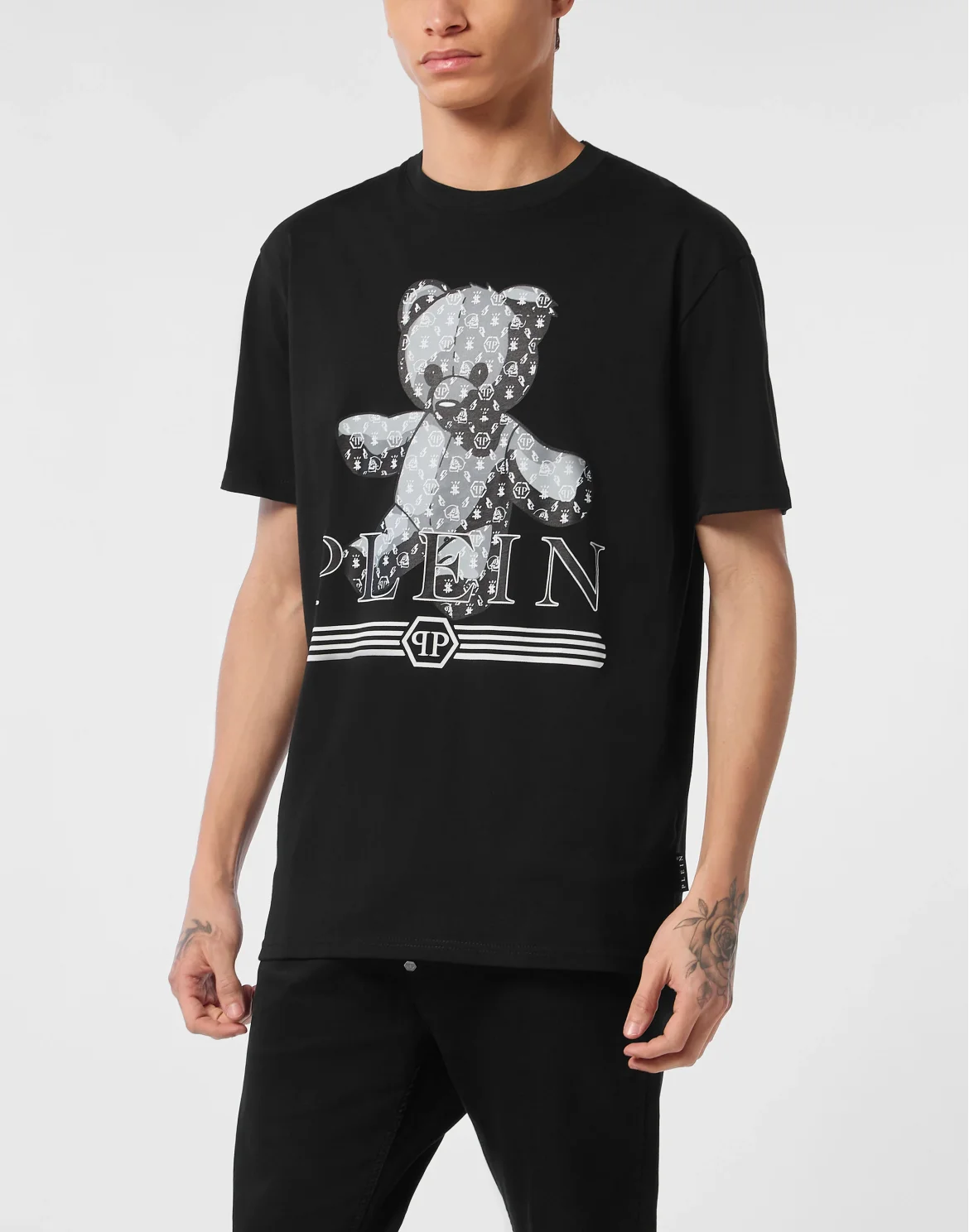 Round Neck T-Shirt Teddy Monogram, цвет: Черный
