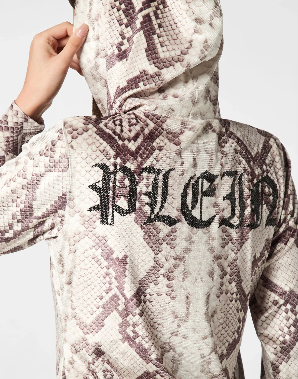 Zip Hoodie All-Over Python, цвет: Бежевый