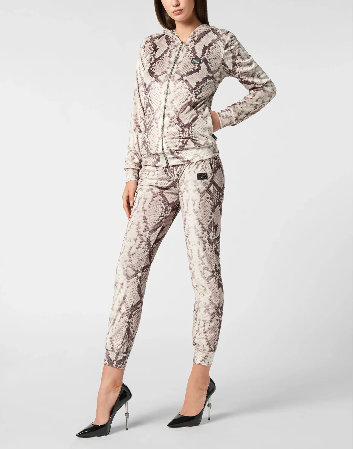 Zip Hoodie All-Over Python, цвет: Бежевый