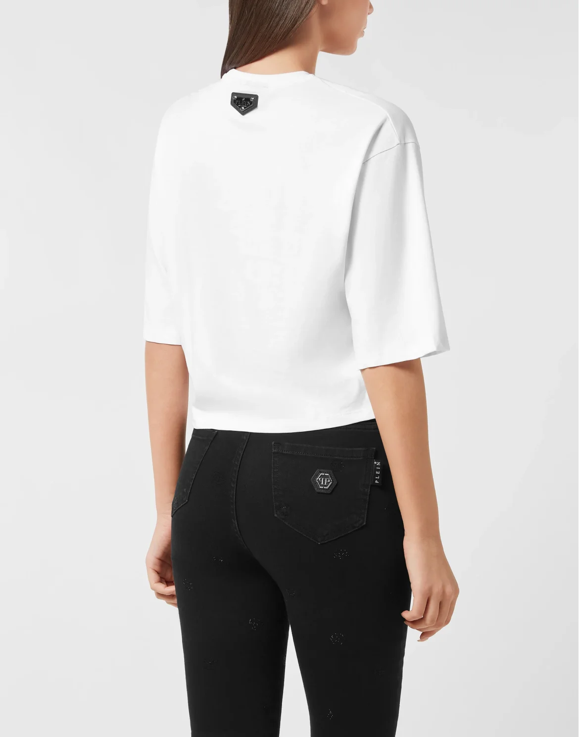 Cropped T-Shirt Round Neck Teddy, цвет: Белый