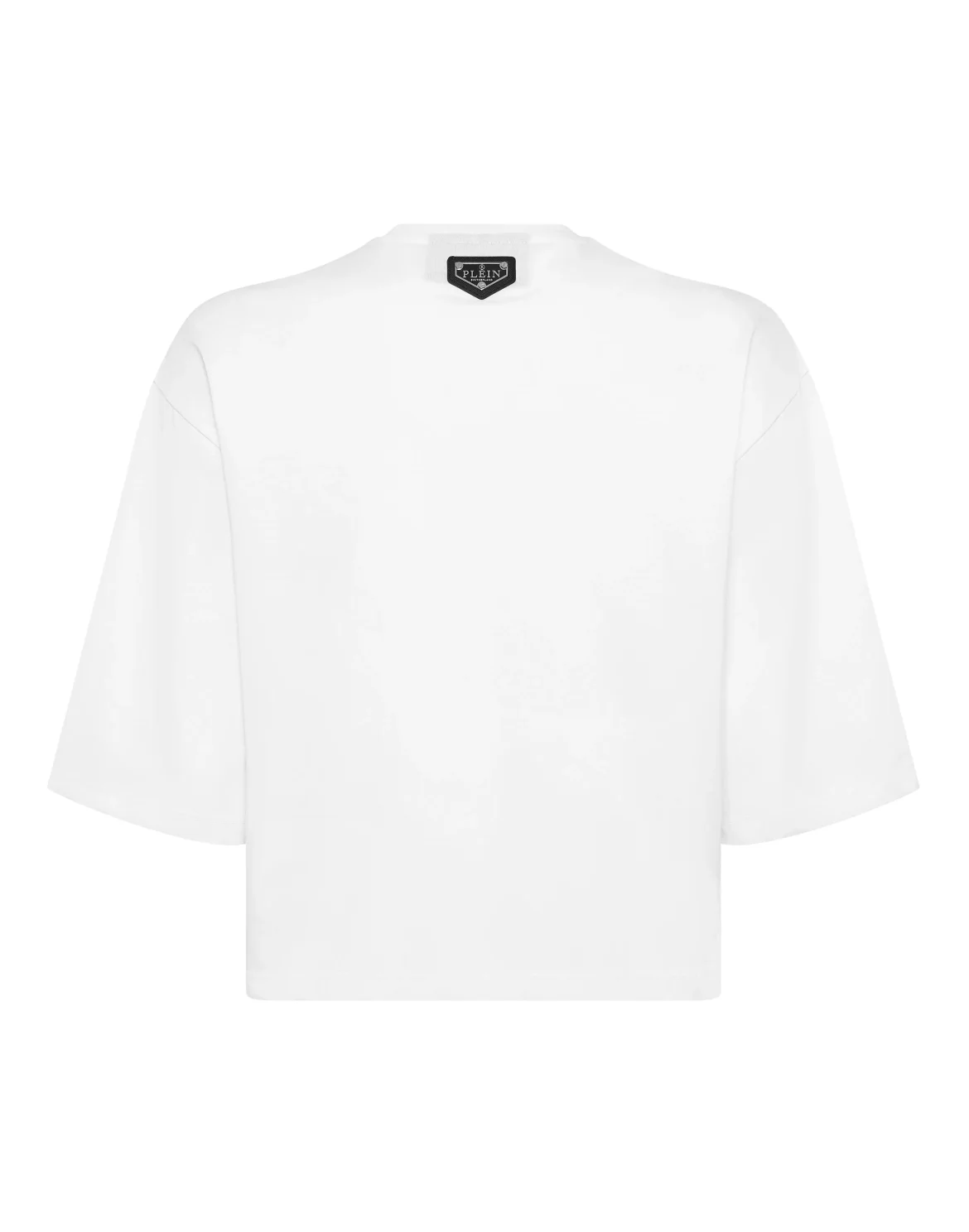 Cropped T-Shirt Round Neck Teddy, цвет: Белый