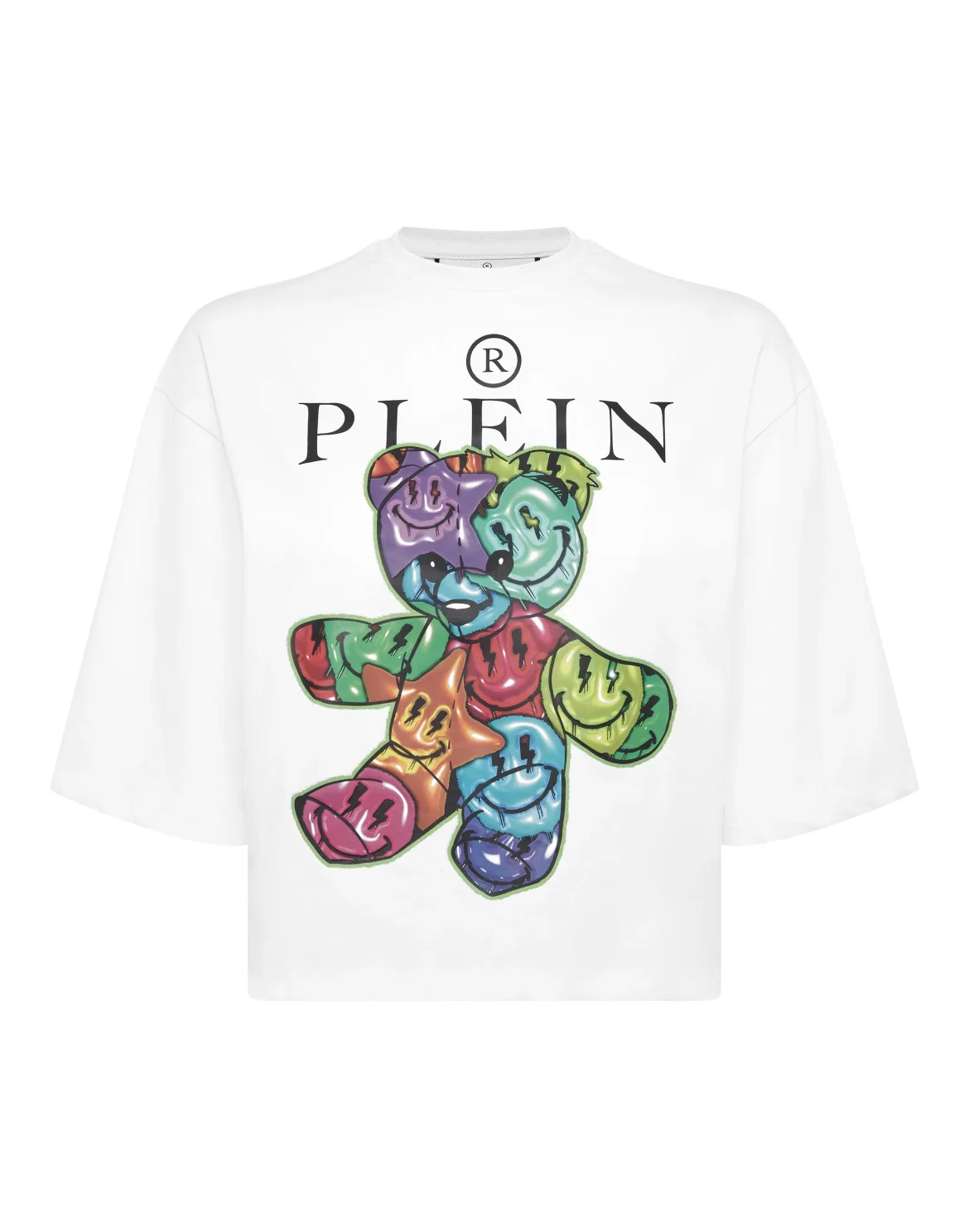 Cropped T-Shirt Round Neck Teddy, цвет: Белый