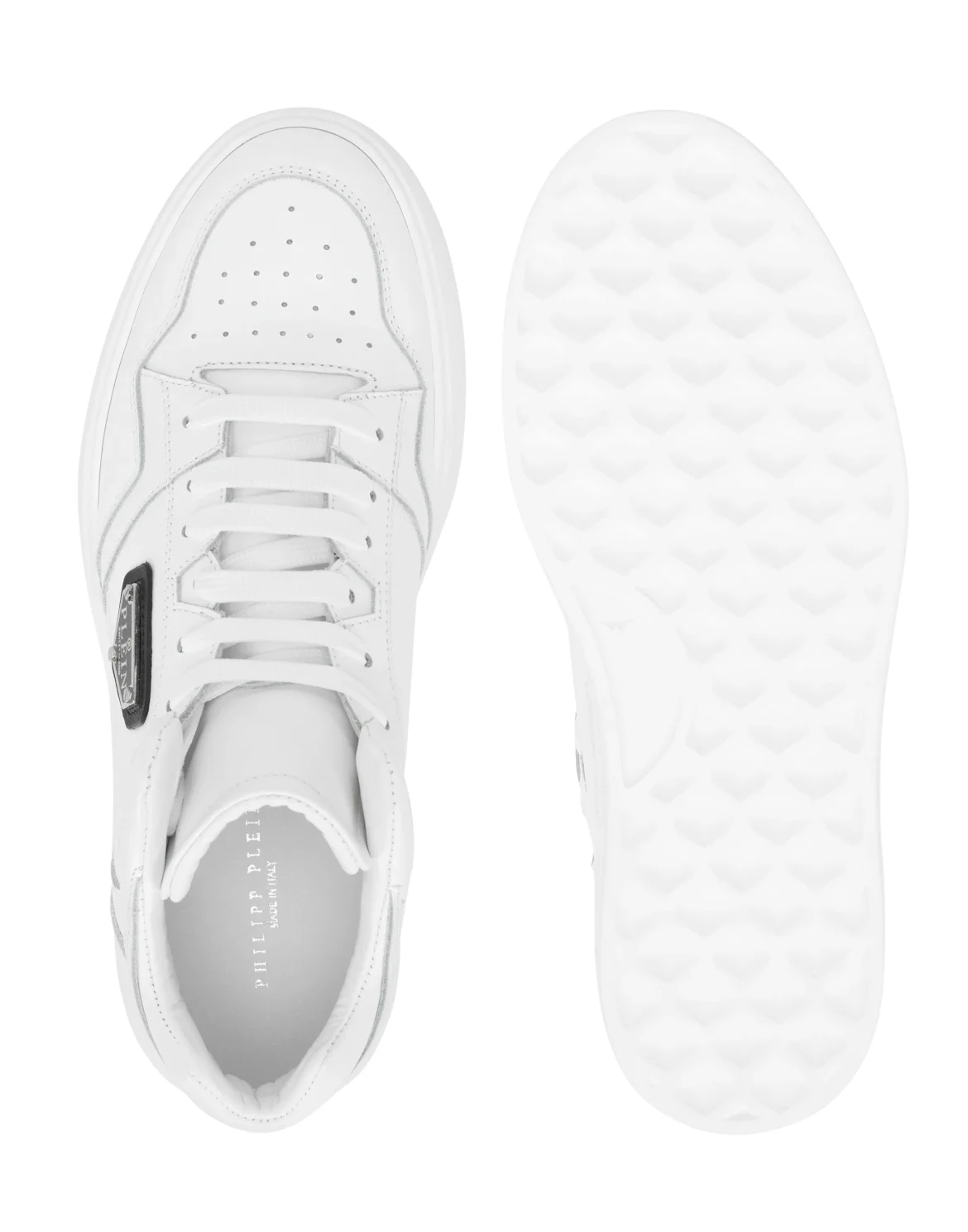Nappa Leather Mid Top Sneakers, цвет: Белый