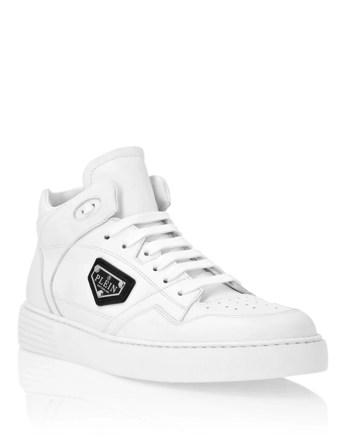 Nappa Leather Mid Top Sneakers, цвет: Белый
