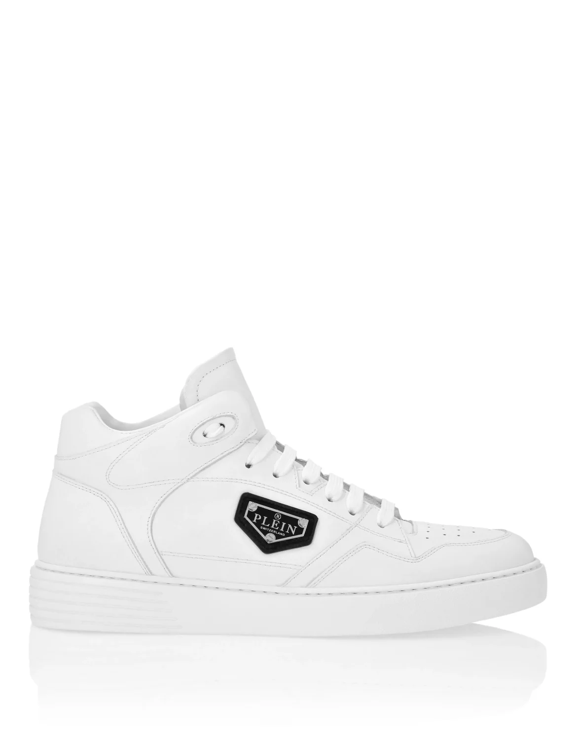 Nappa Leather Mid Top Sneakers, цвет: Белый
