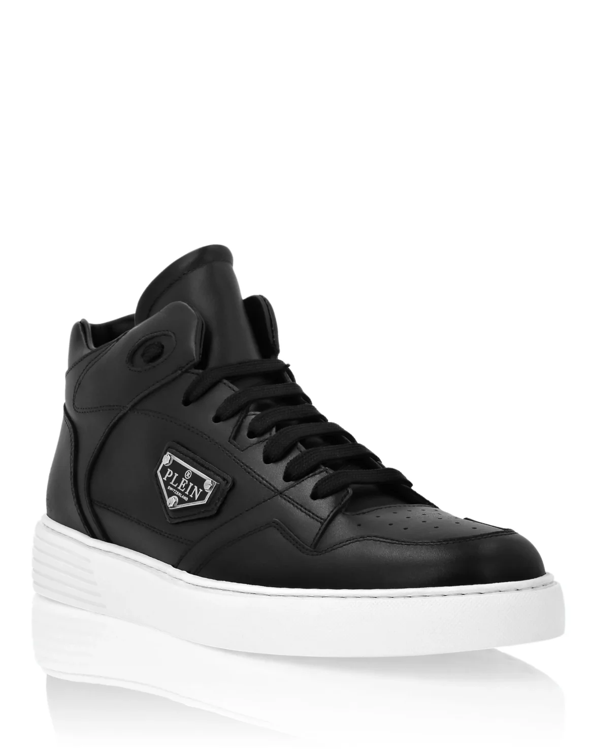 Nappa Leather Mid Top Sneakers, цвет: Черный