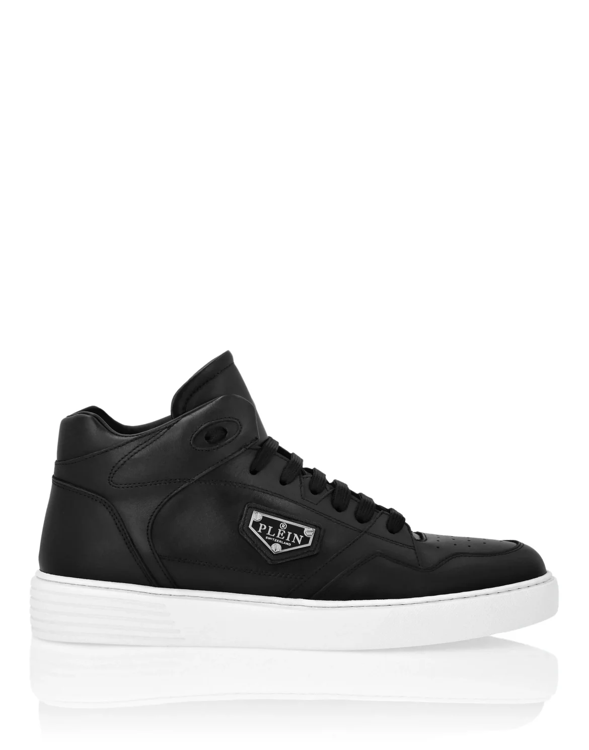 Nappa Leather Mid Top Sneakers, цвет: Черный