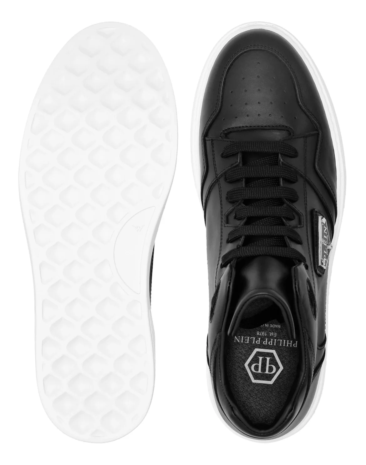 Nappa Leather Mid Top Sneakers, цвет: Черный