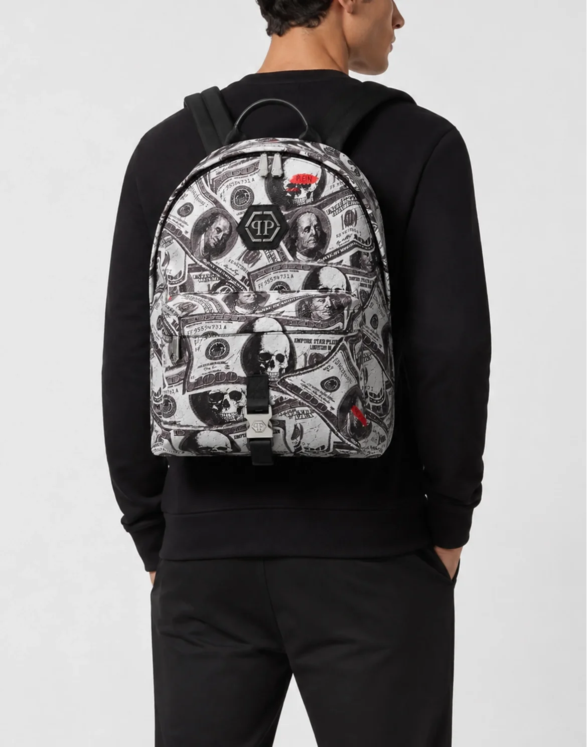Leather Backpack All Over Dollar Plein, цвет: Белый