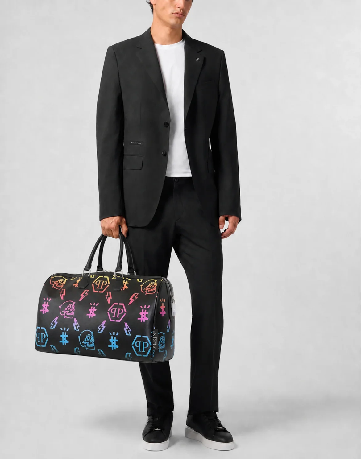 Leather Travel Bag Rainbow Monogram, цвет: Черный