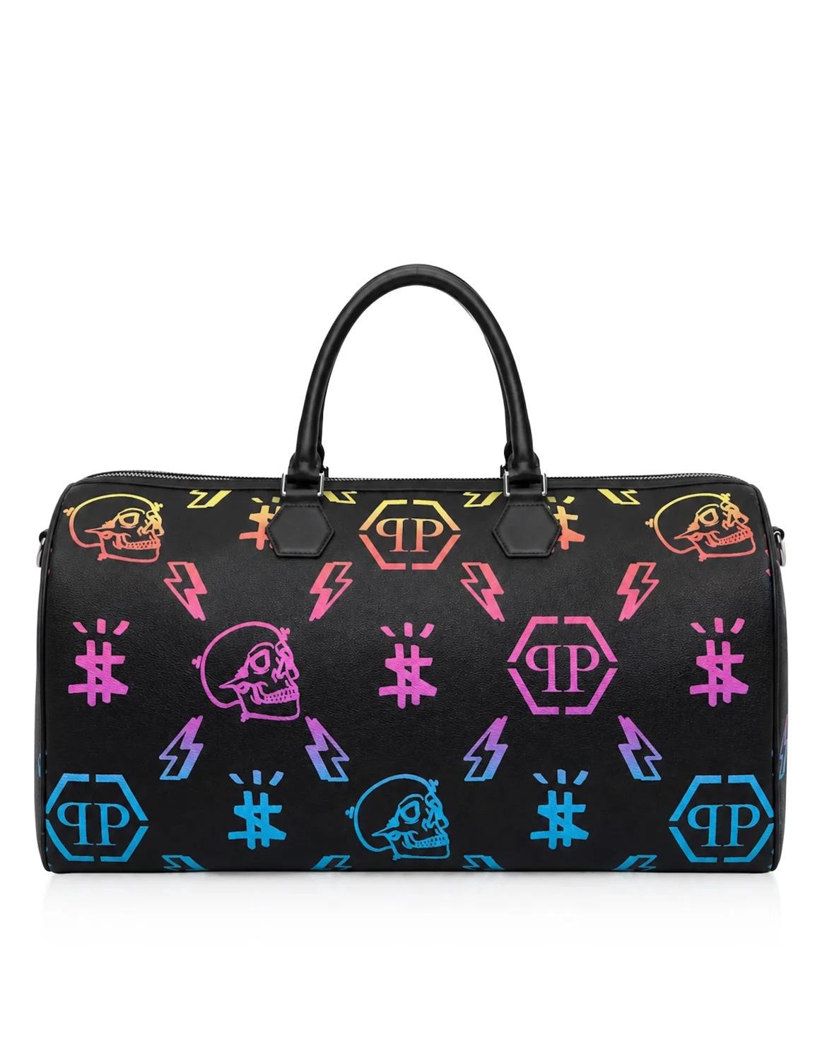 Leather Travel Bag Rainbow Monogram, цвет: Черный