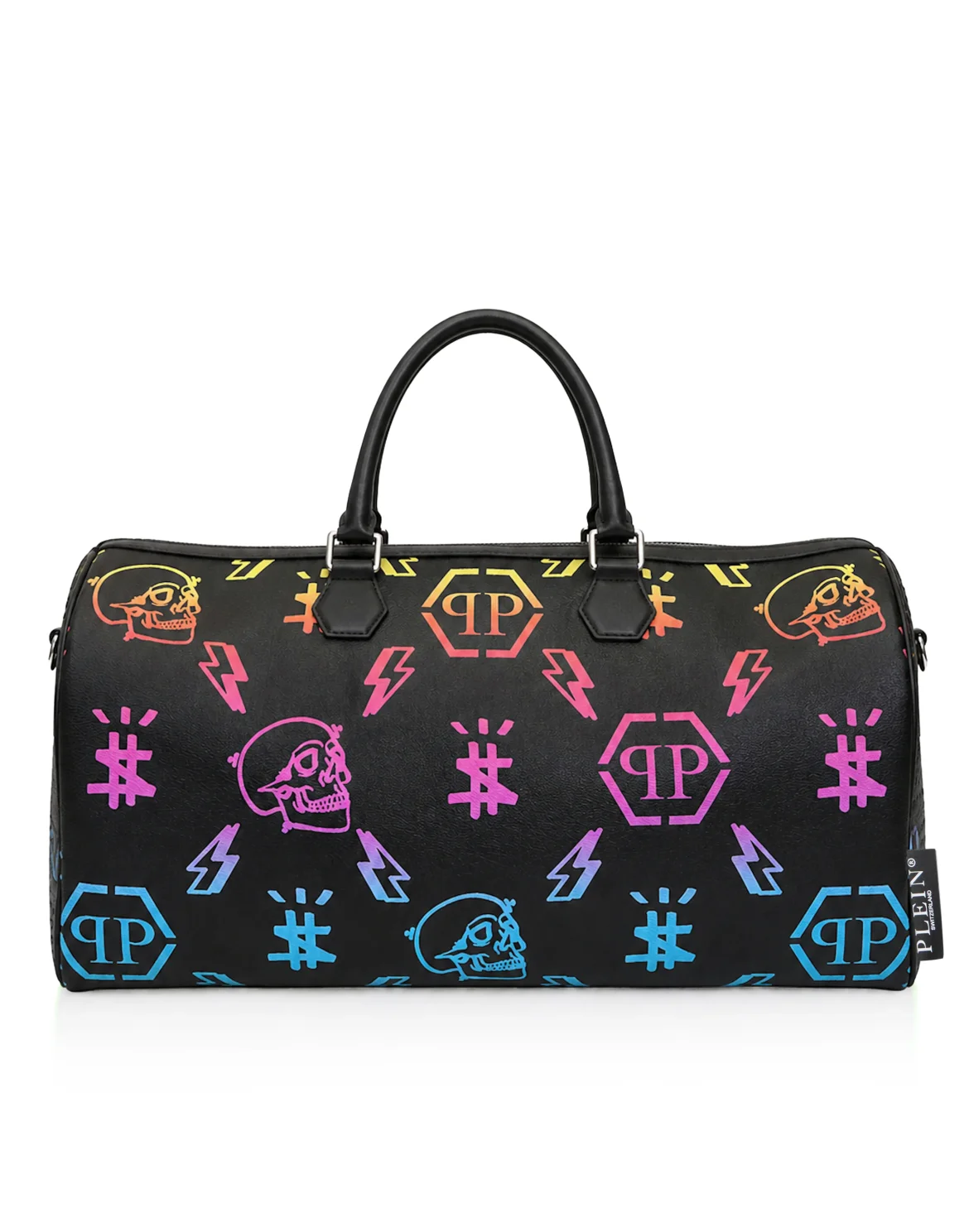 Leather Travel Bag Rainbow Monogram, цвет: Черный