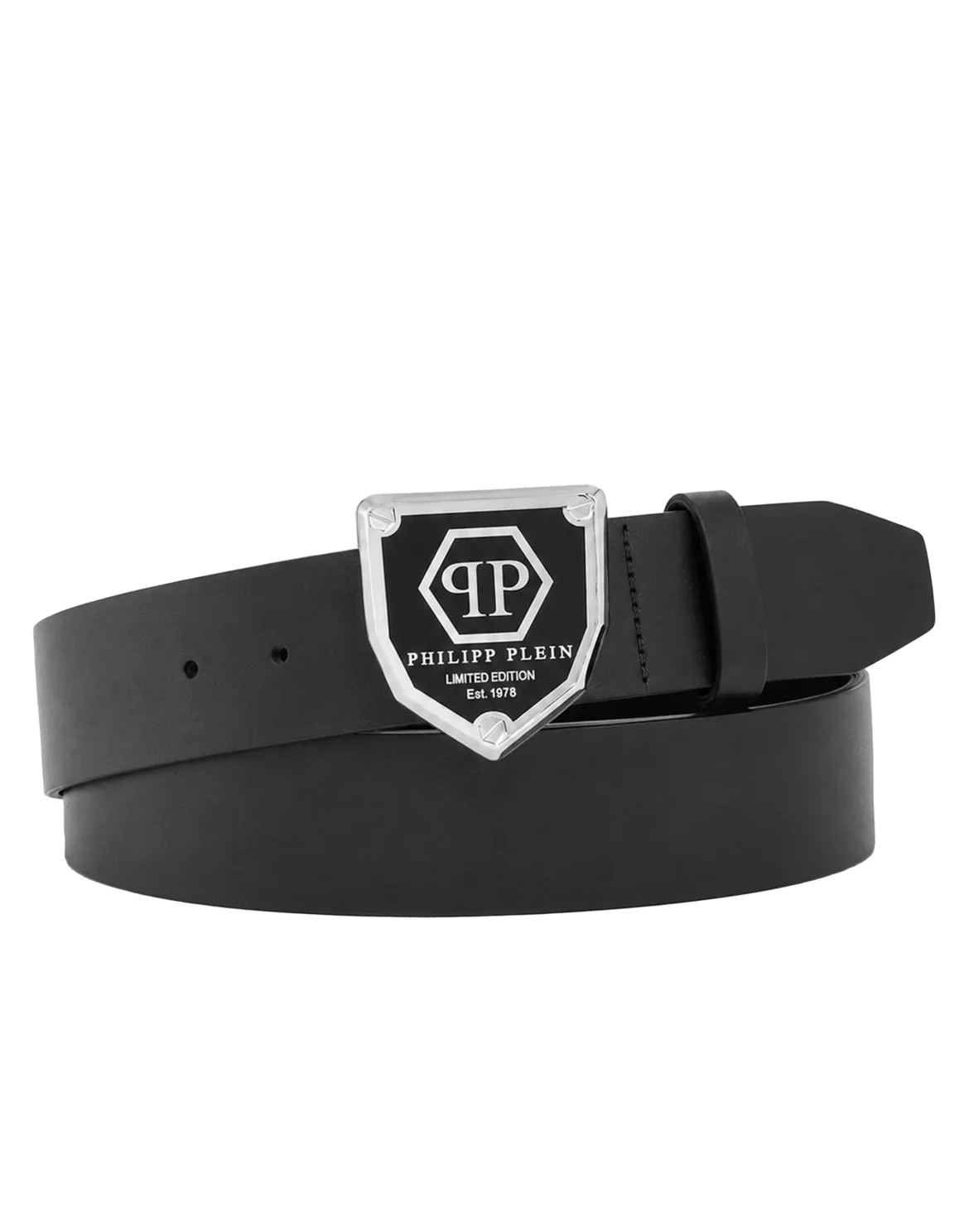 Leather Belt Hexagon, цвет: Черный