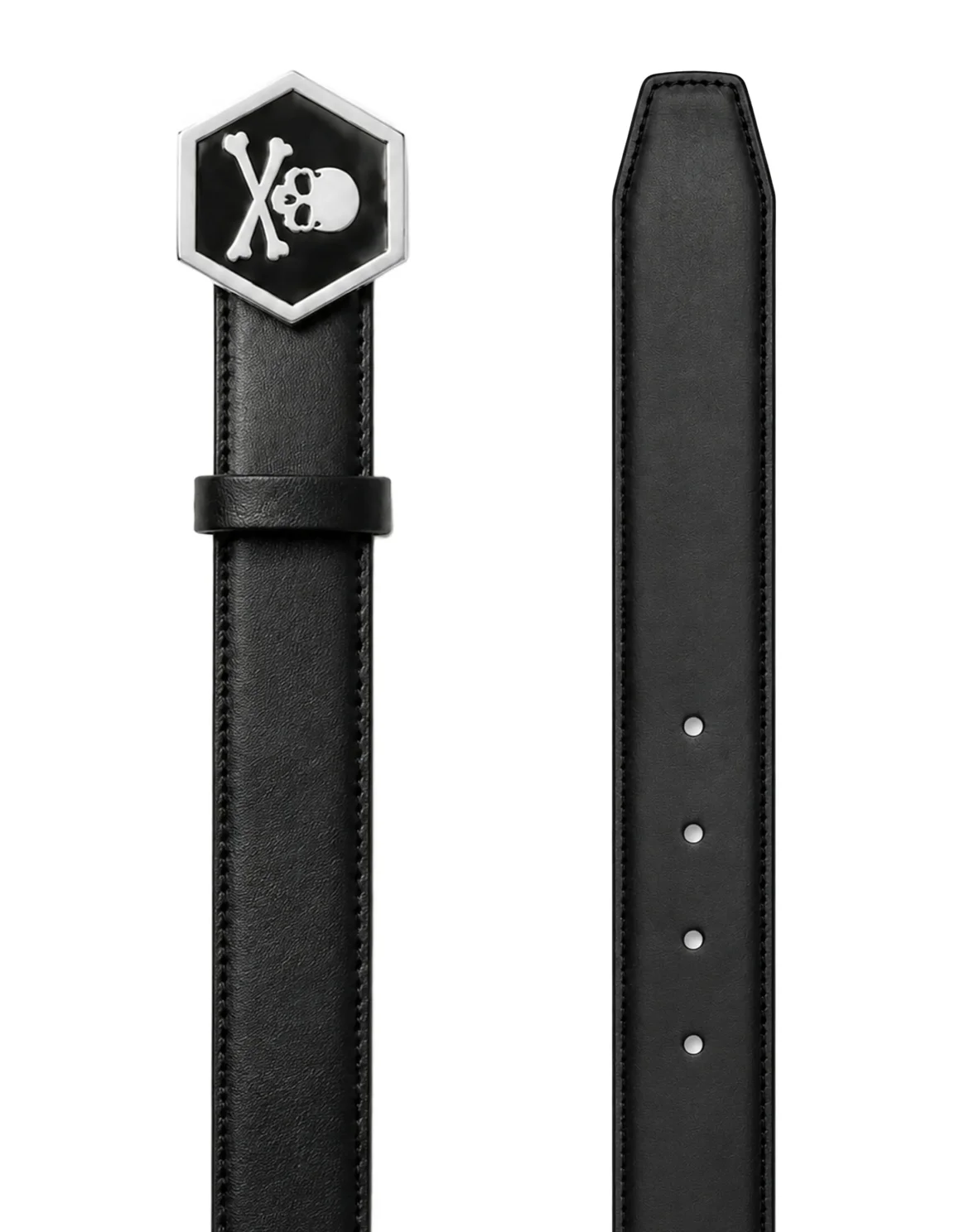 Leather Belt Skull, цвет: Черный