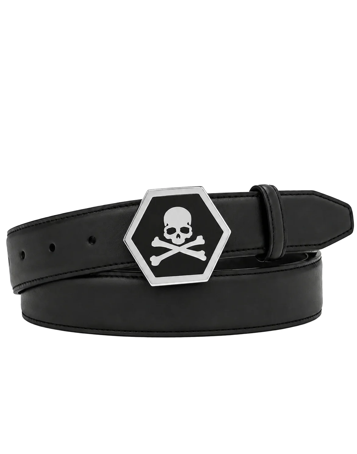 Leather Belt Skull, цвет: Черный