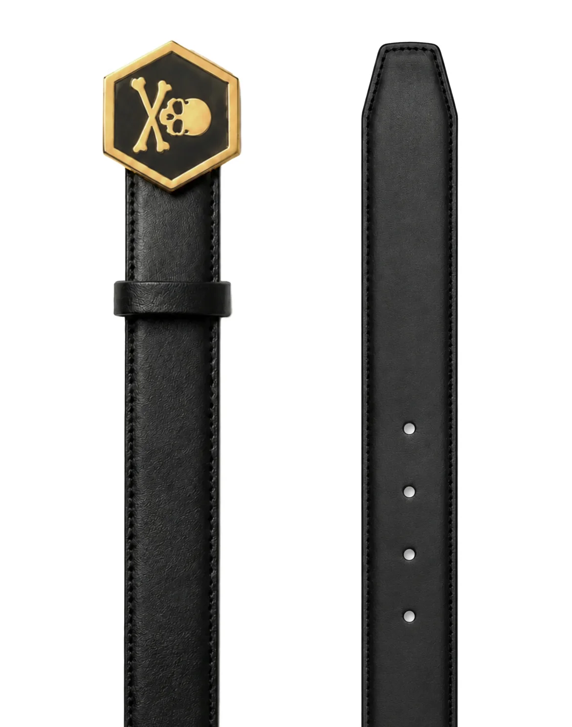 Leather Belt Skull, цвет: Черный