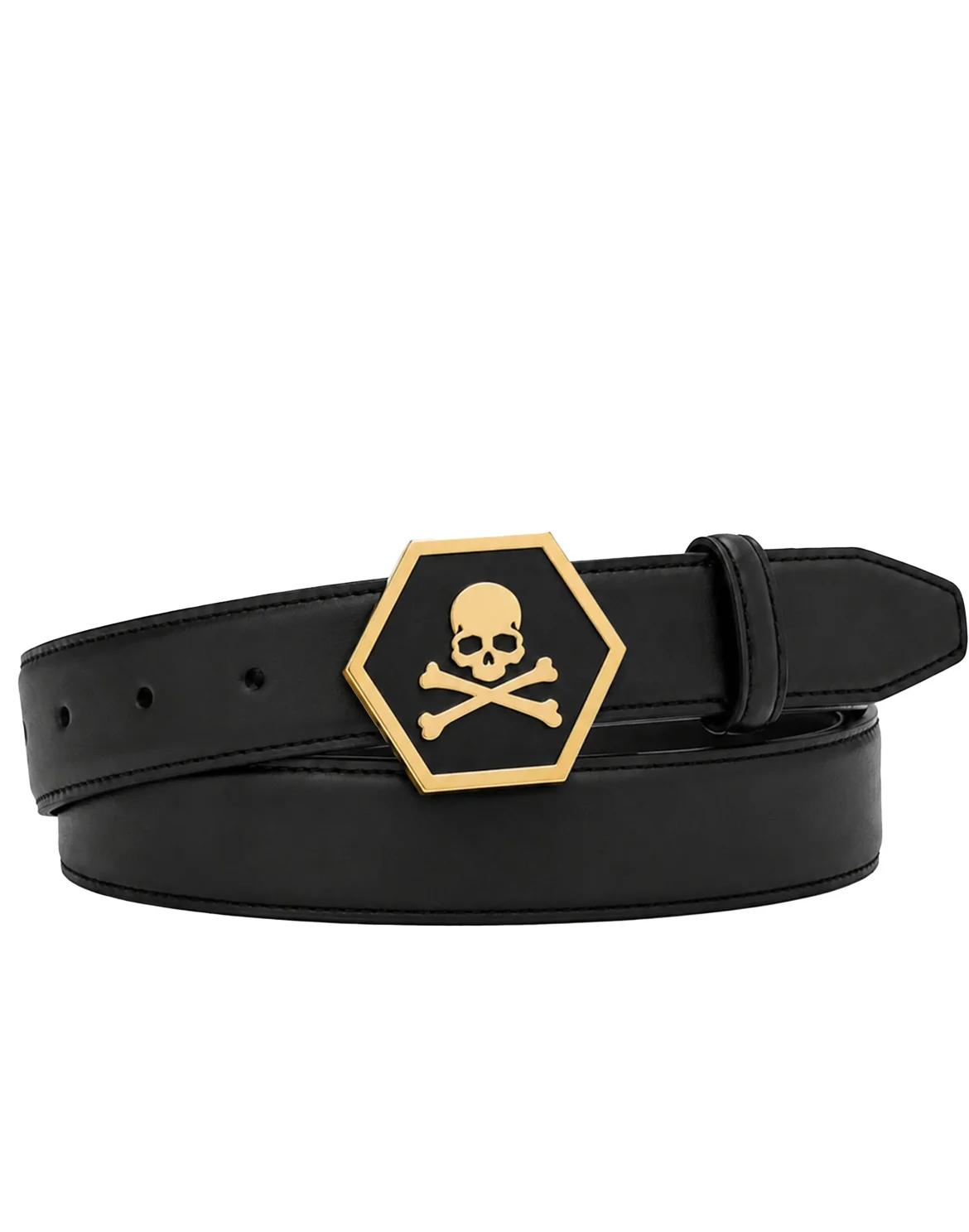 Leather Belt Skull, цвет: Черный