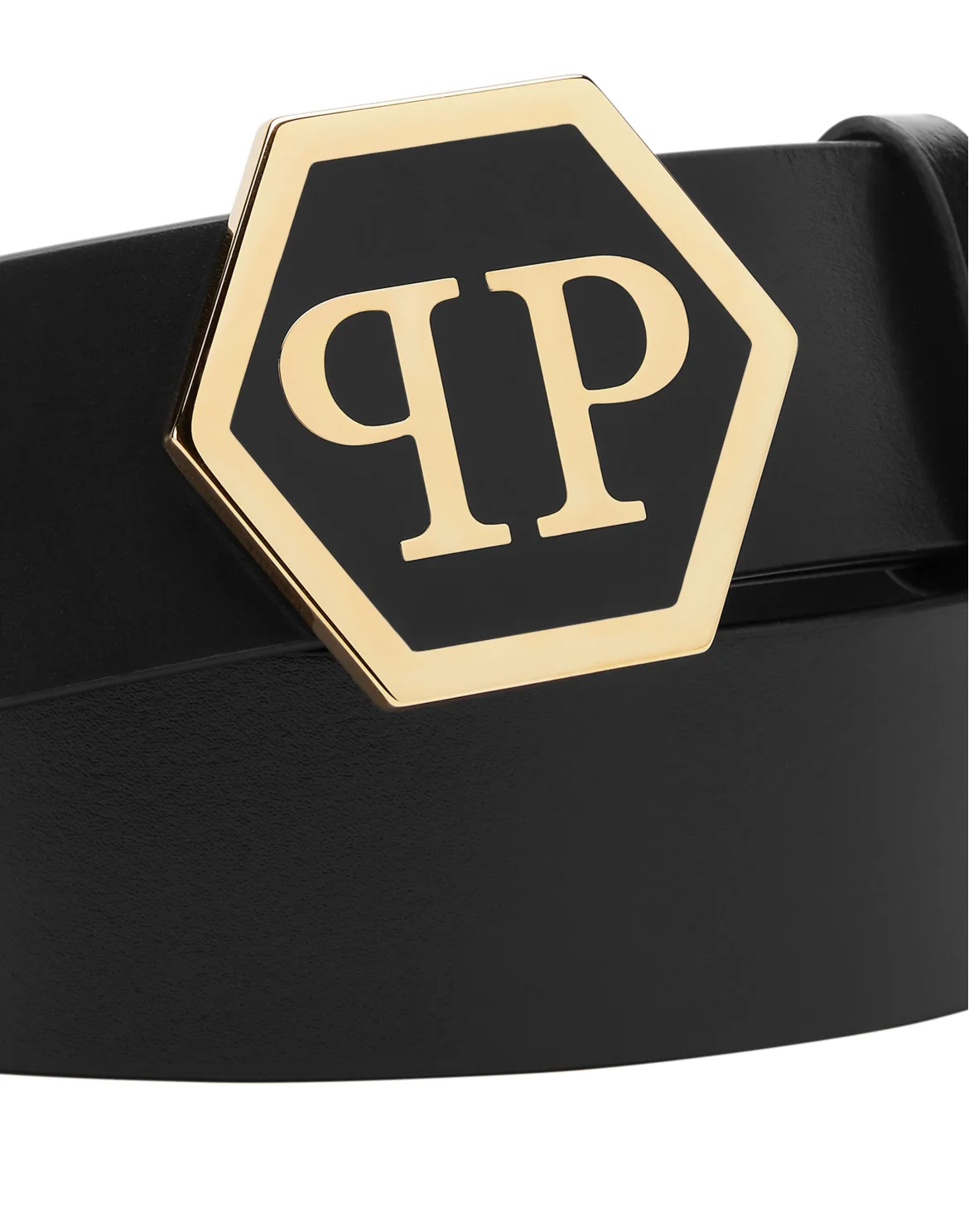 Leather Belt Hexagon, цвет: Черный