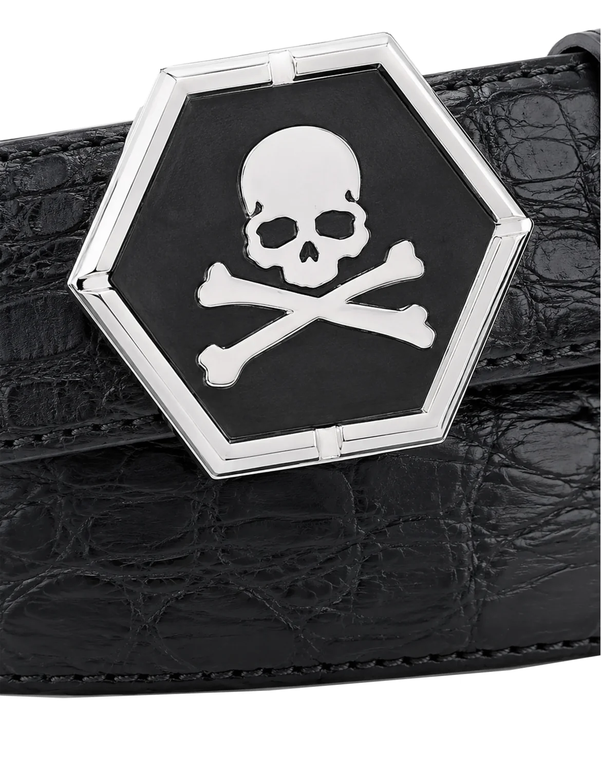 Leather Belt Skull Cocco, цвет: Черный