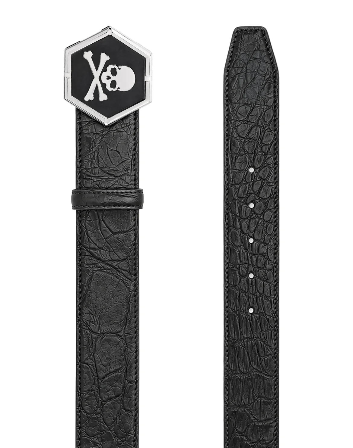 Leather Belt Skull Cocco, цвет: Черный