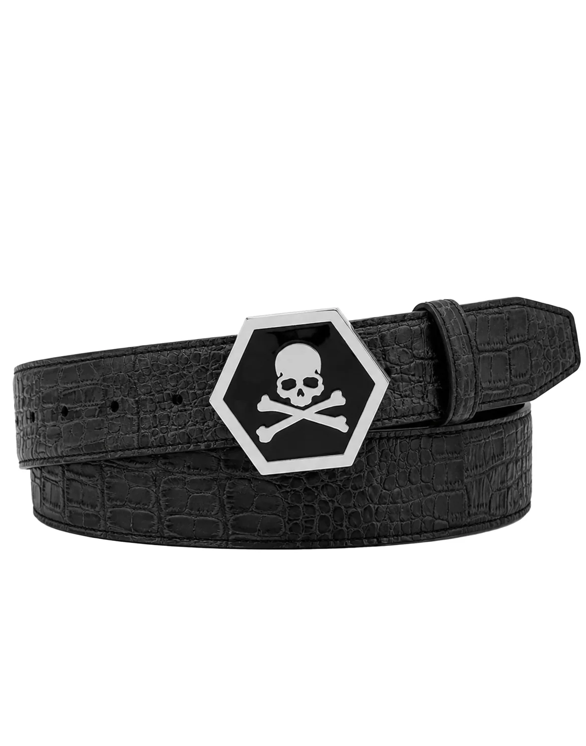 Leather Belt Skull Cocco, цвет: Черный