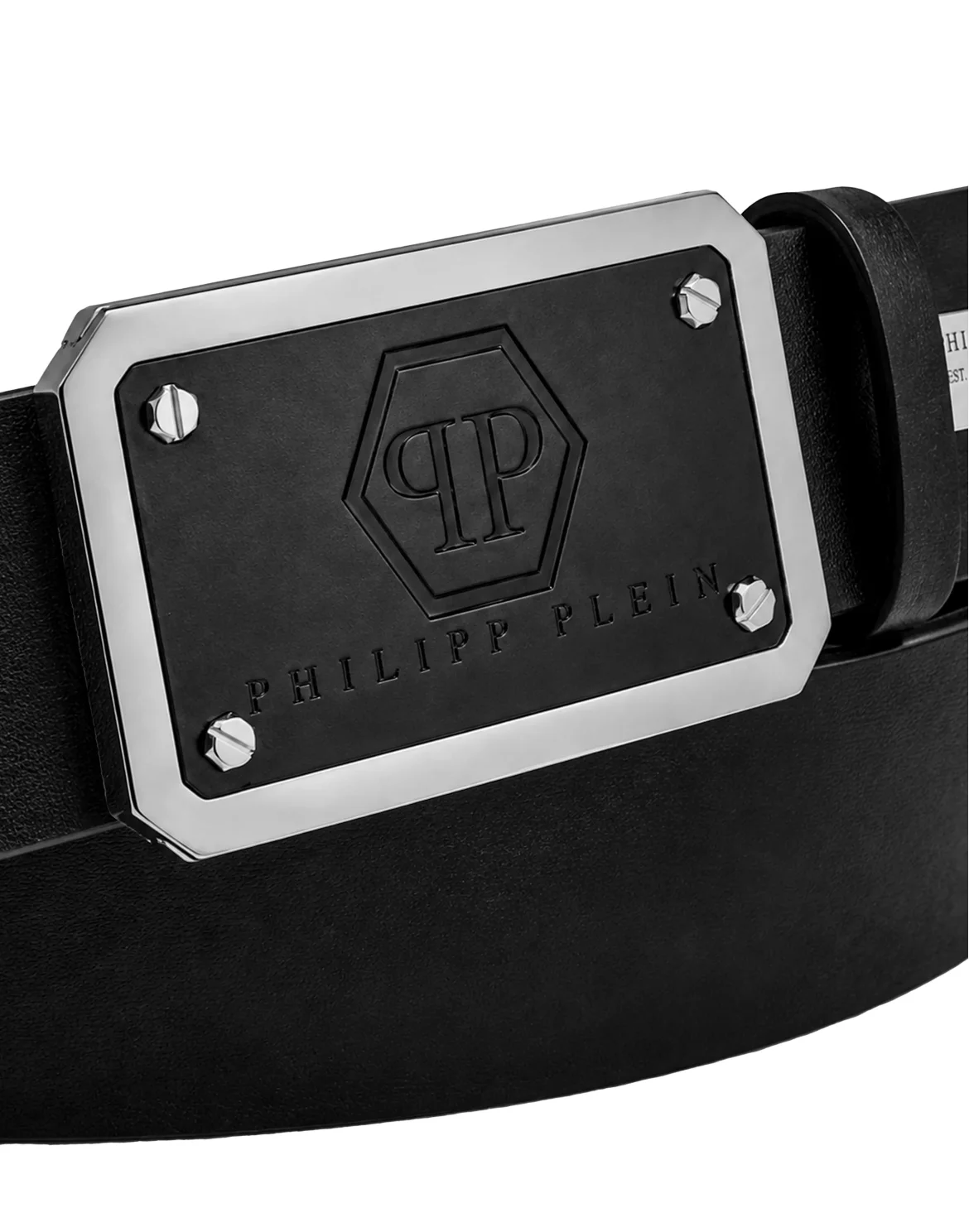Leather Belt Hexagon Logo, цвет: Черный