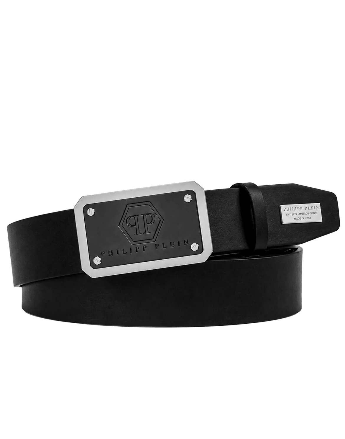 Leather Belt Hexagon Logo, цвет: Черный