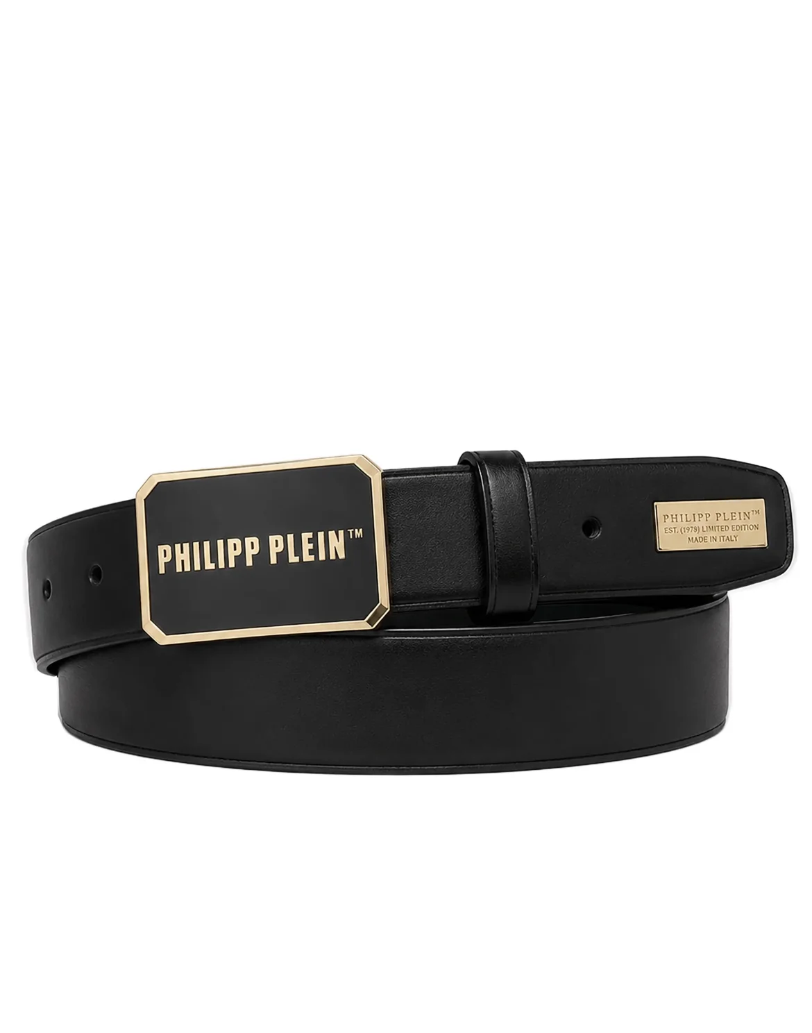 Leather Belt Philipp Plein TM, цвет: Черный
