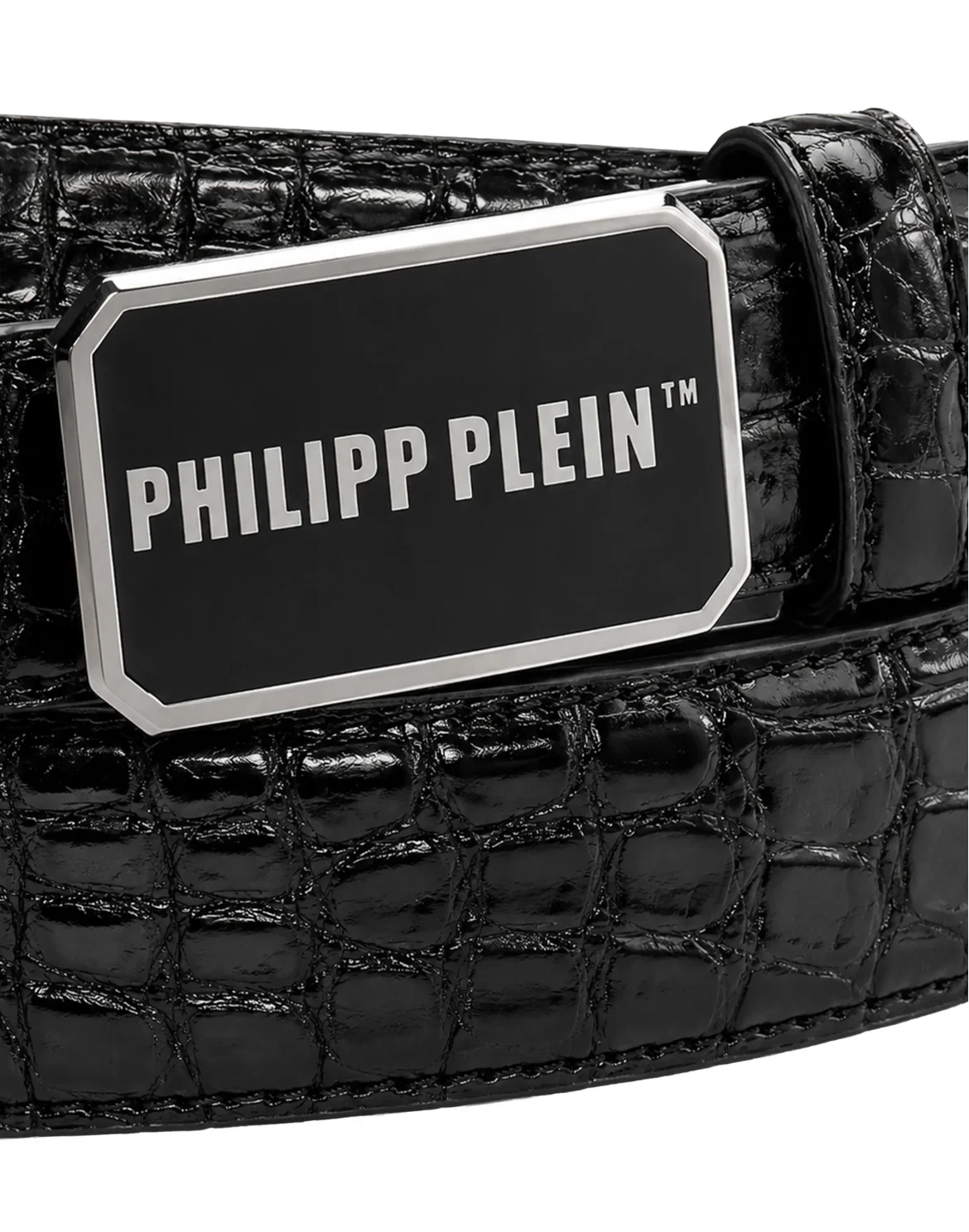 Leather Belt Philipp Plein TM Cocco, цвет: Черный