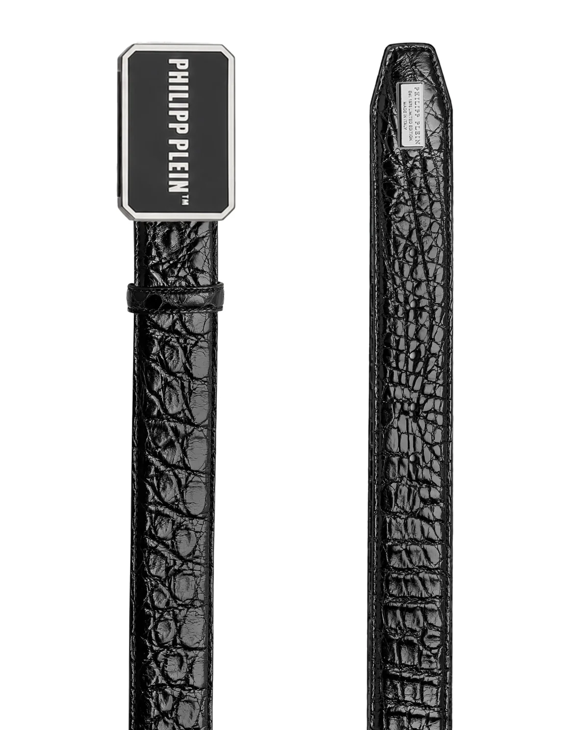 Leather Belt Philipp Plein TM Cocco, цвет: Черный
