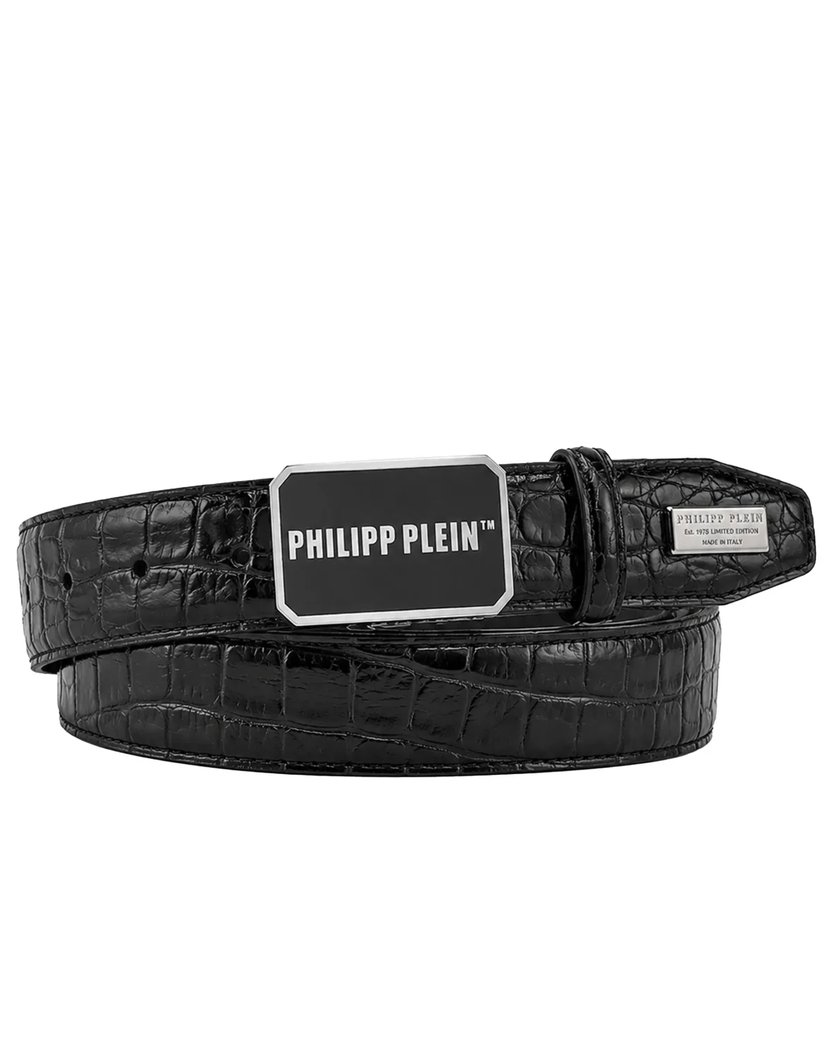 Leather Belt Philipp Plein TM Cocco, цвет: Черный
