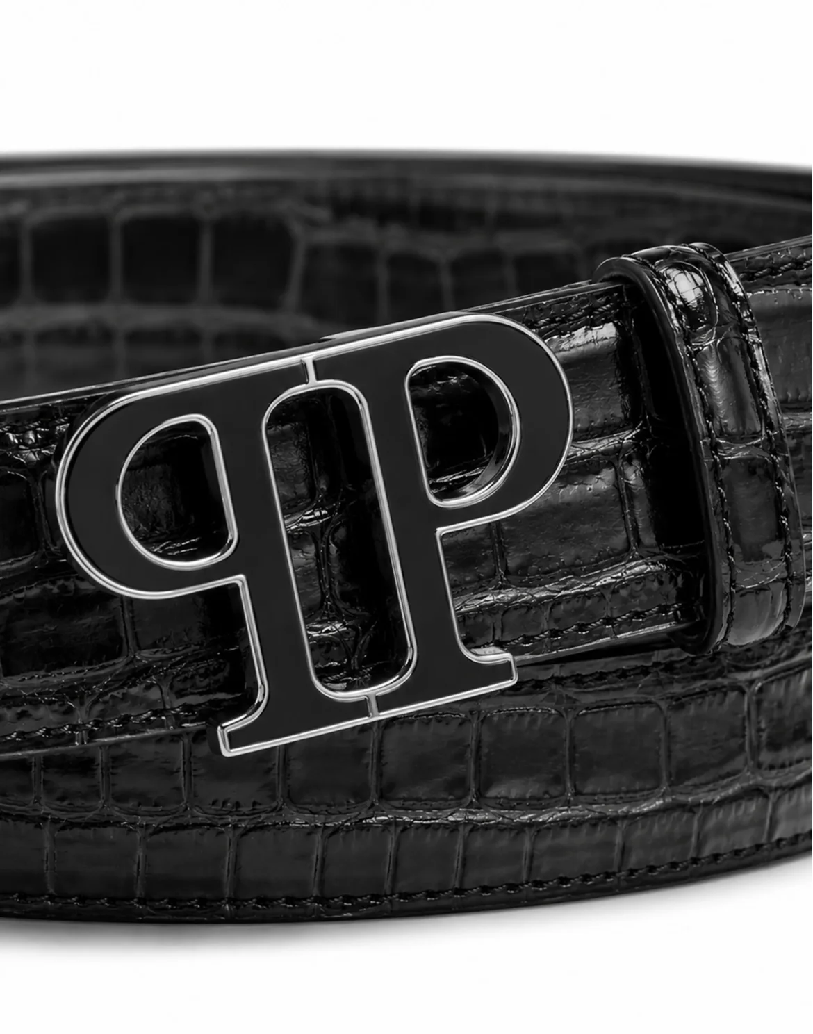 Leather Belt PP Cocco, цвет: Черный