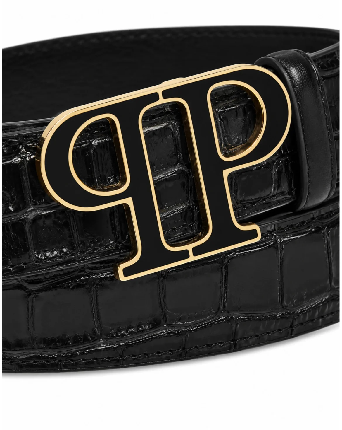 Leather Belt PP Cocco, цвет: Черный