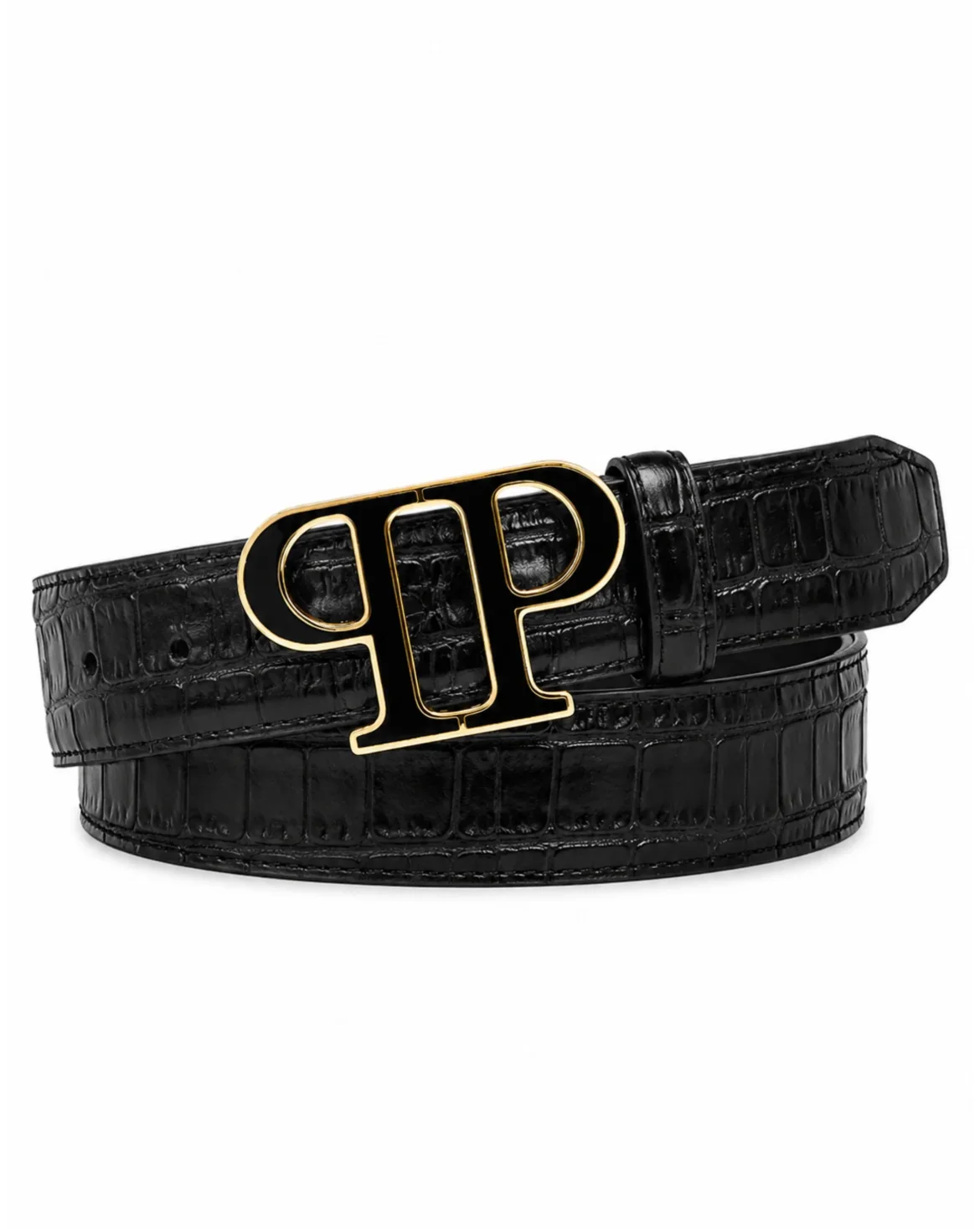 Leather Belt PP Cocco, цвет: Черный