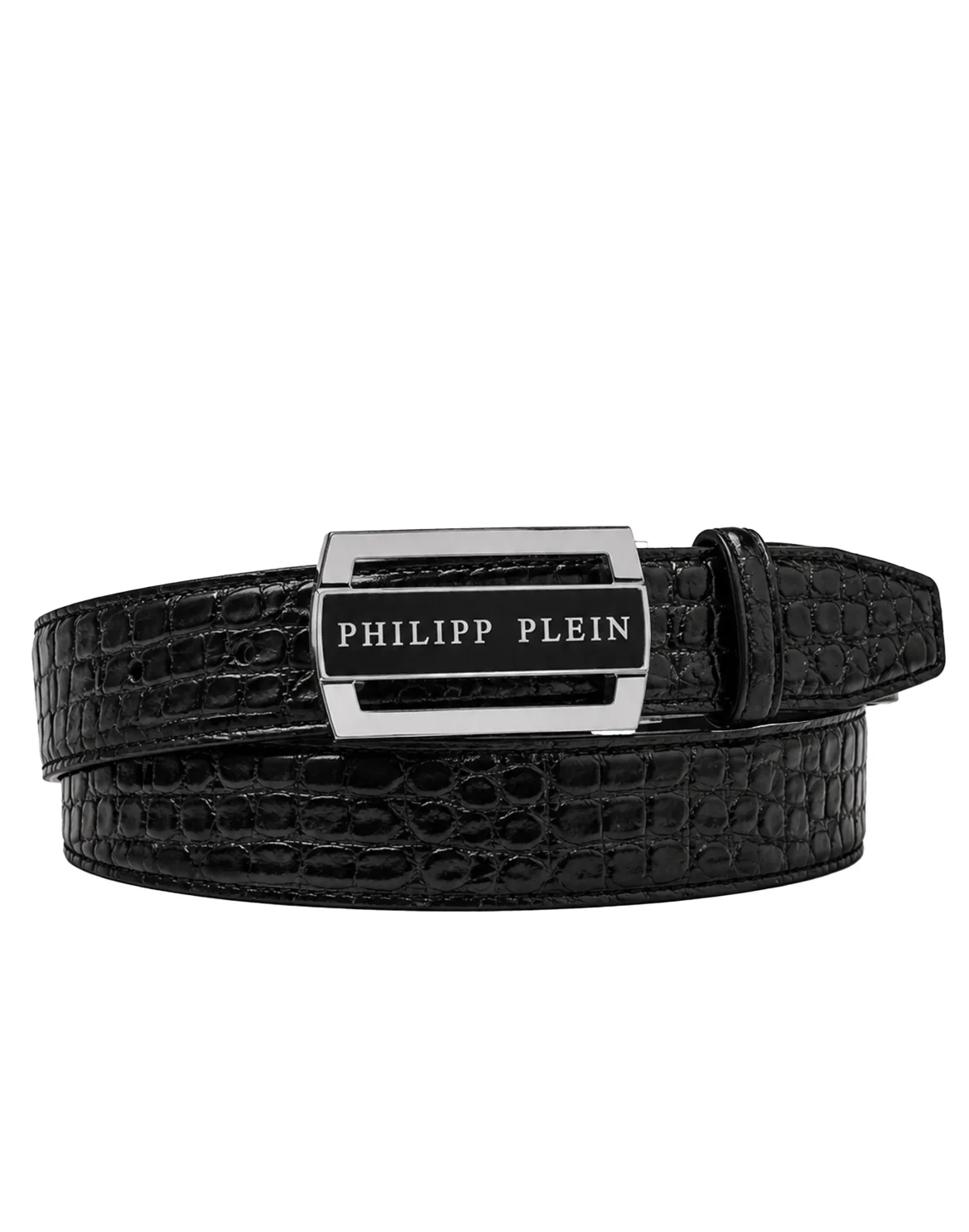 Leather Belt Philipp Plein Cocco, цвет: Черный