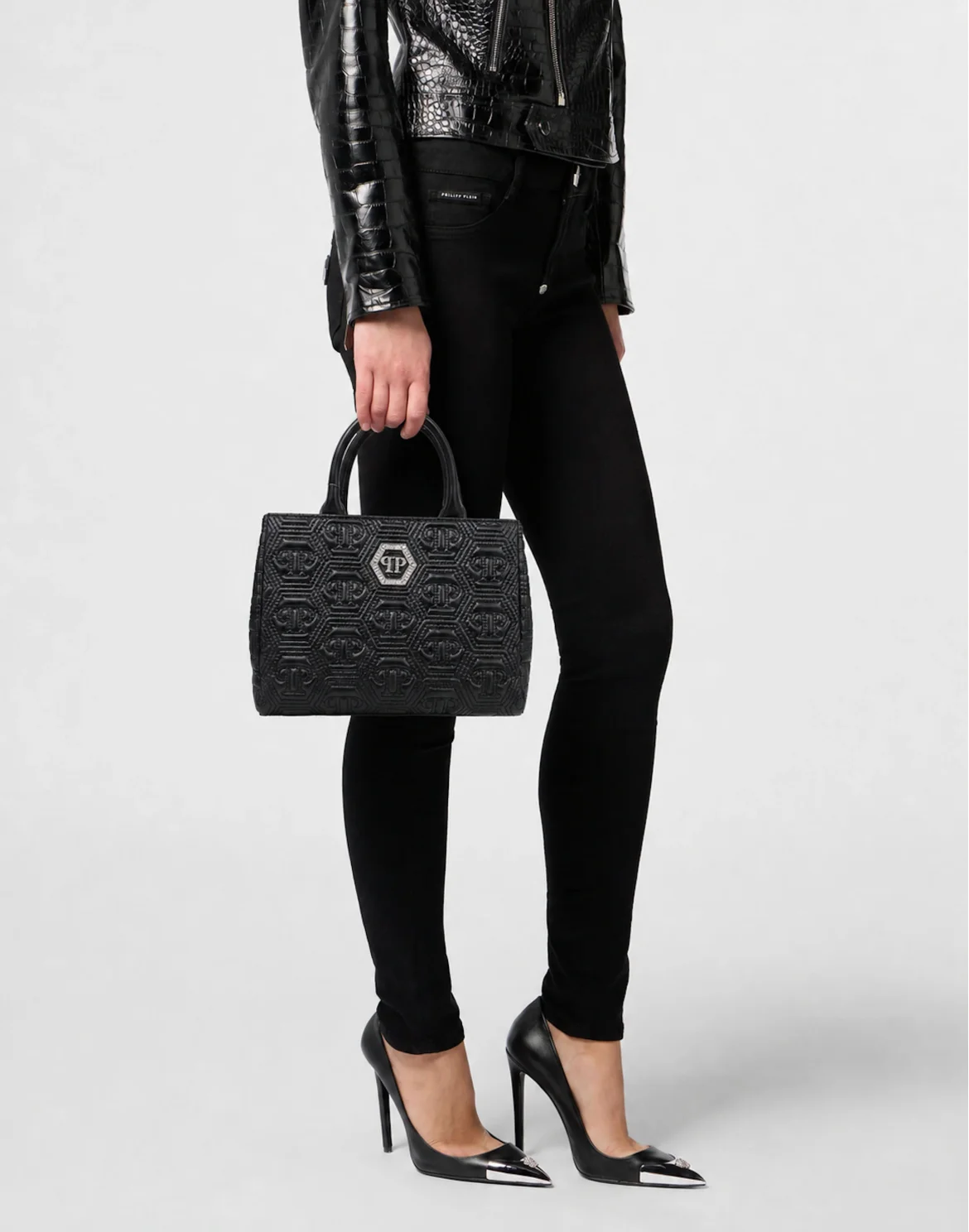 Nappa Handle Bag Monogram Crystal, цвет: Черный