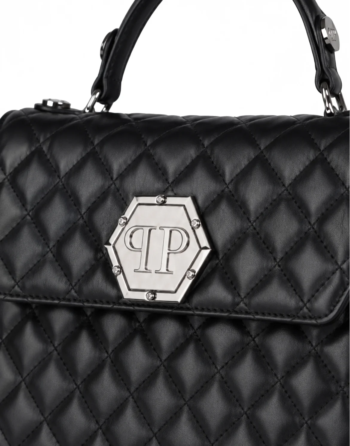Nappa Small Handle Bag Superheroine Matelasse, цвет: Черный