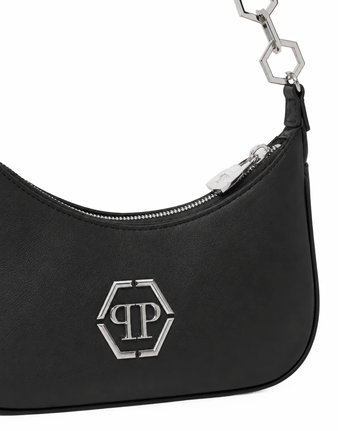 Leather Shoulder Bag Hexagon, цвет: Черный