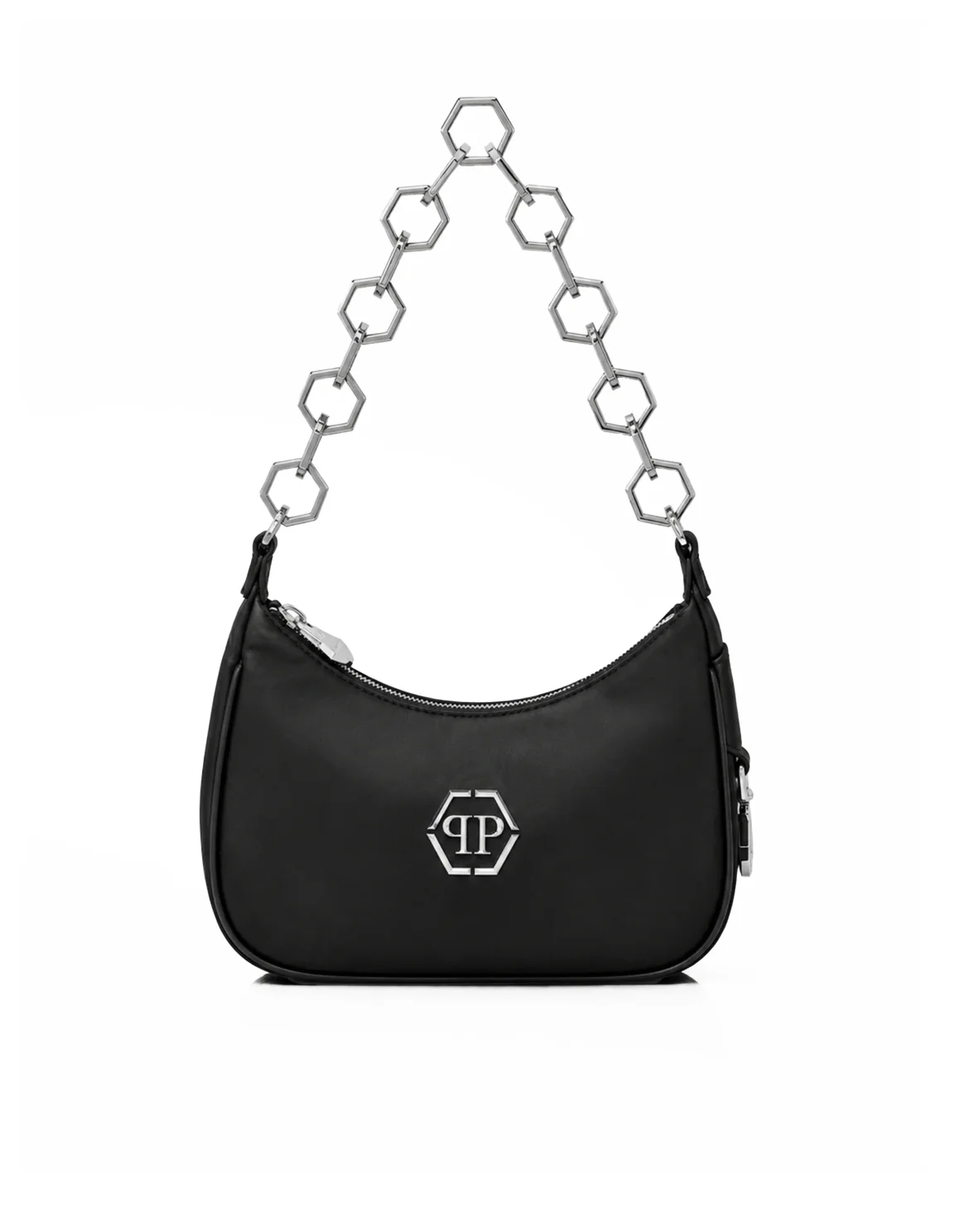 Leather Shoulder Bag Hexagon, цвет: Черный