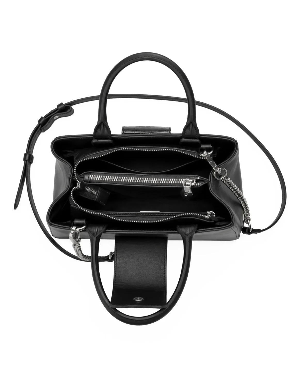Nappa Handle Bag Hexagon Strass Cocco Cut, цвет: Черный