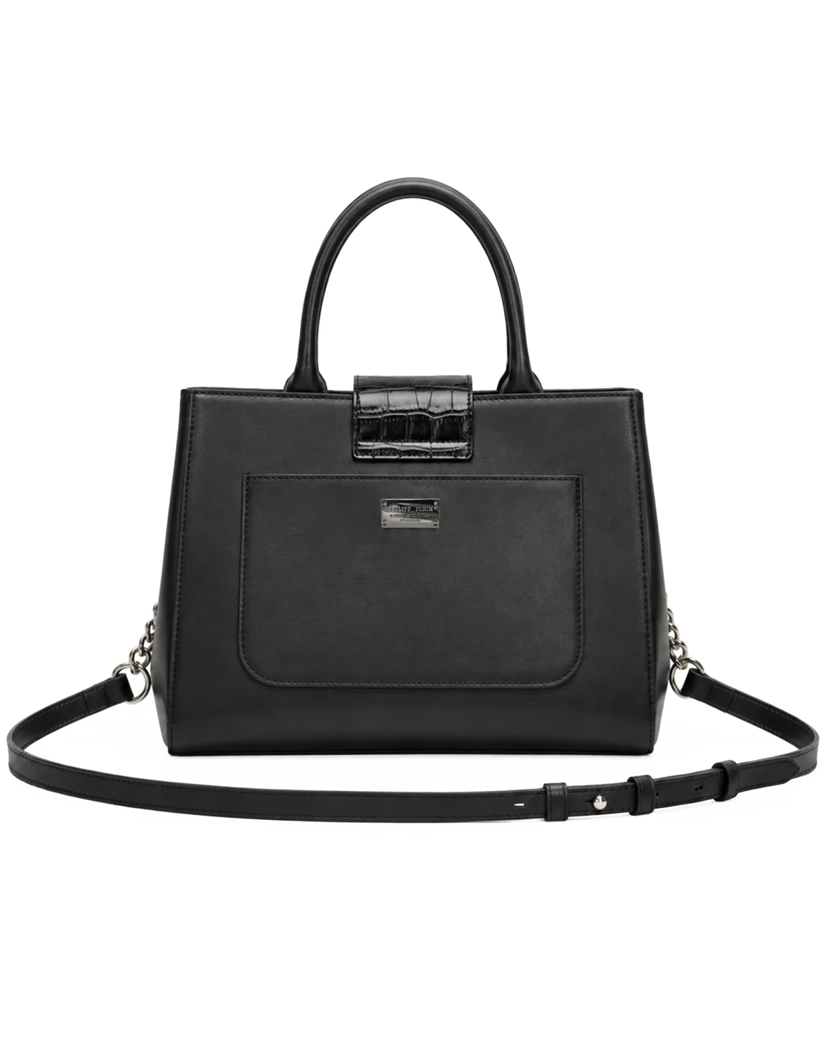 Nappa Handle Bag Hexagon Strass Cocco Cut, цвет: Черный