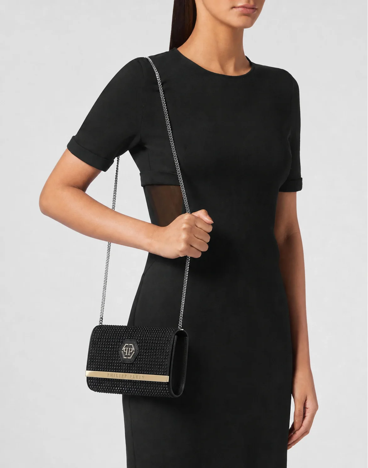 Suede Clutch Bag Full Stones, цвет: Черный