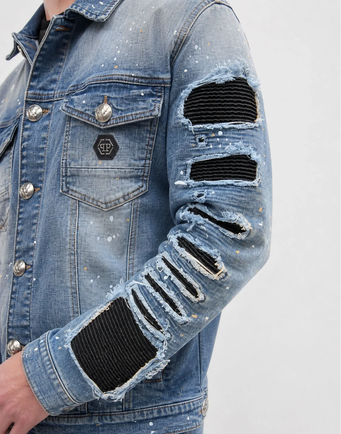 Denim Jacket Distressed Trucker, цвет: Синий