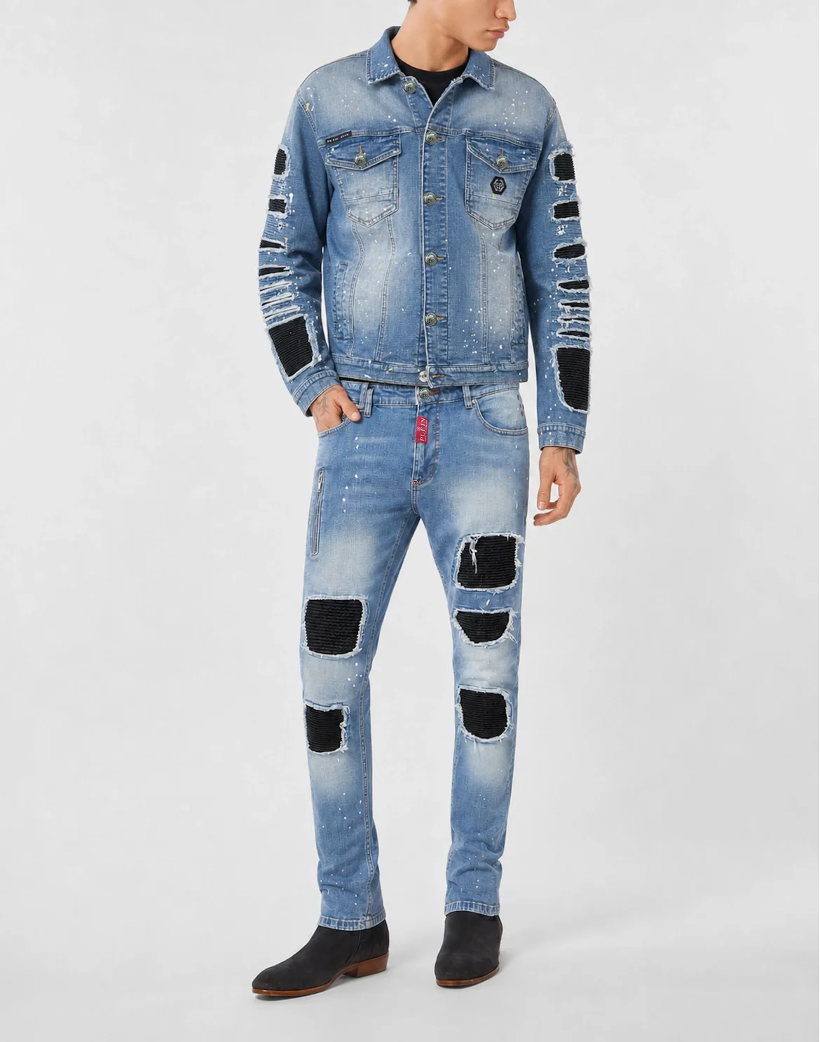 Denim Jacket Distressed Trucker, цвет: Синий