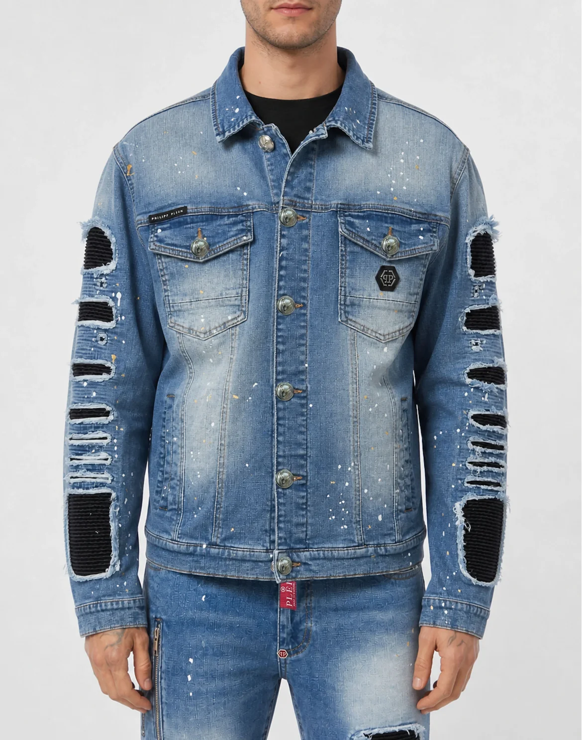 Denim Jacket Distressed Trucker, цвет: Синий