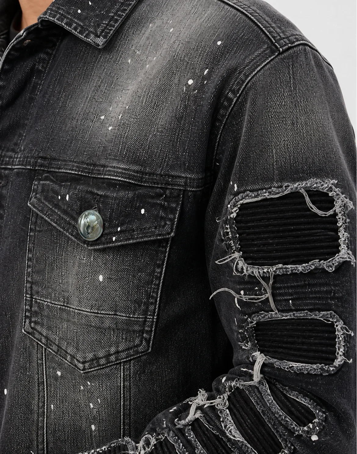 Denim Jacket Distressed Trucker, цвет: Серый