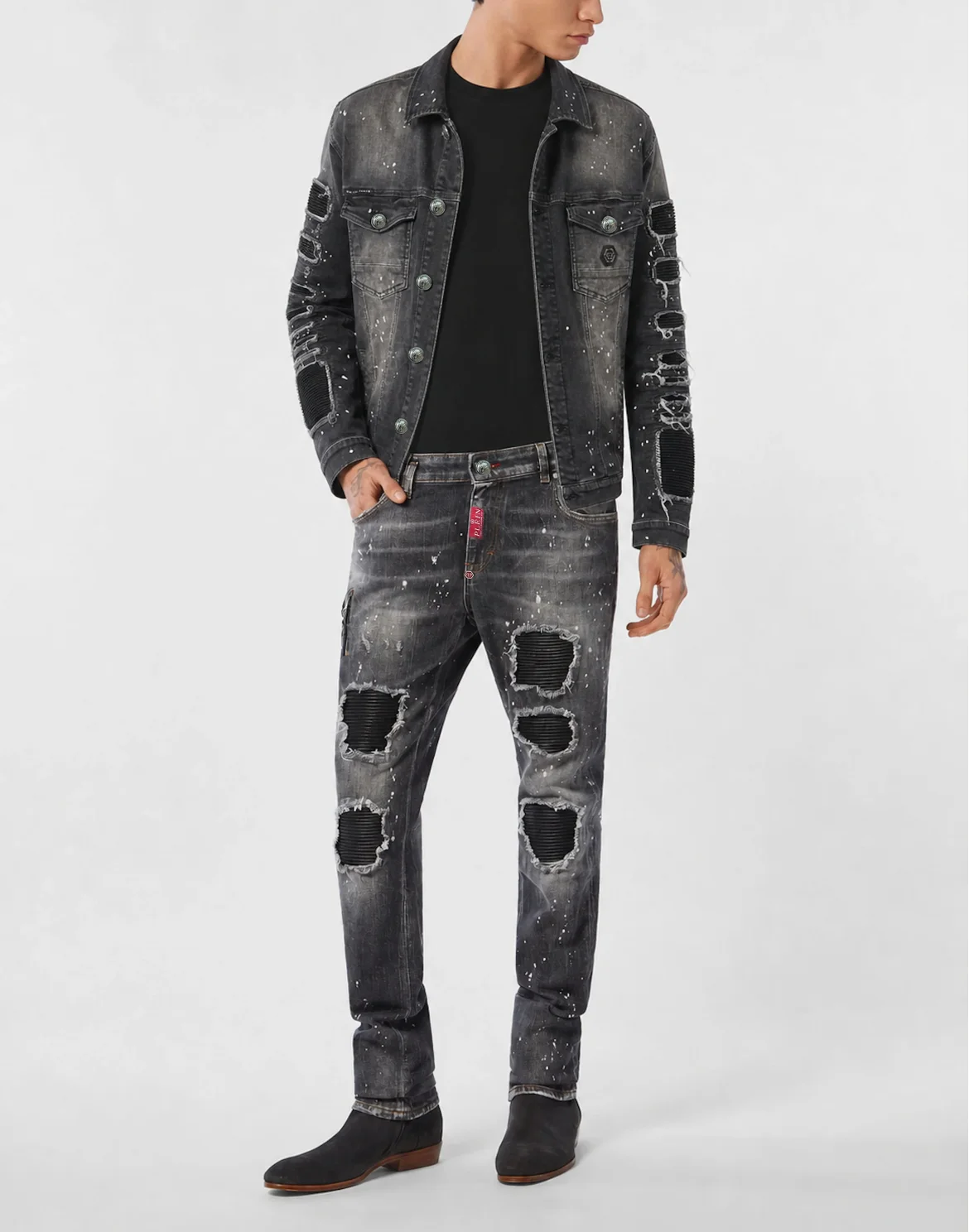 Denim Jacket Distressed Trucker, цвет: Серый