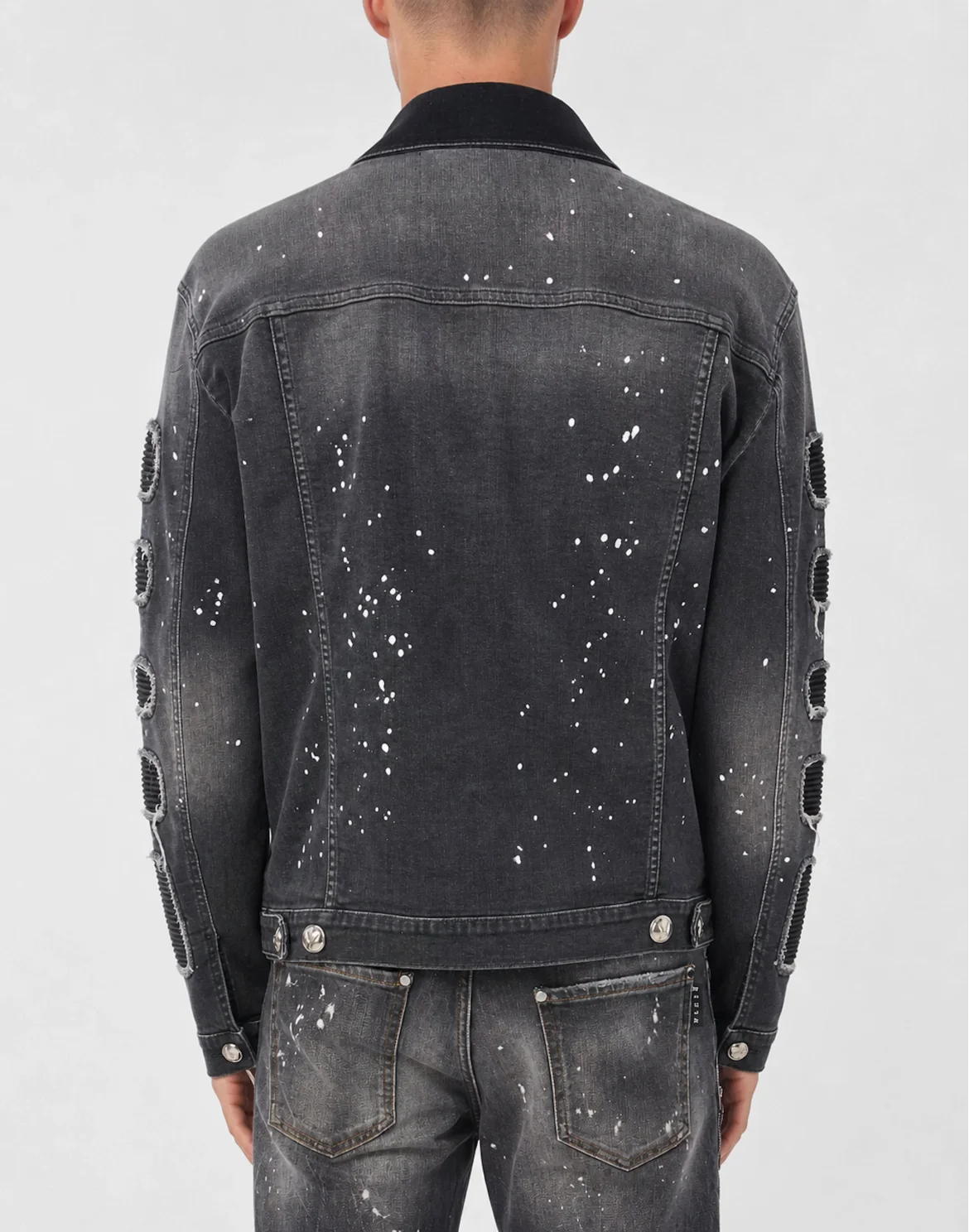 Denim Jacket Distressed Trucker, цвет: Серый